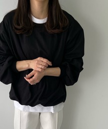 ボリュームスリーブカラーロンTEE