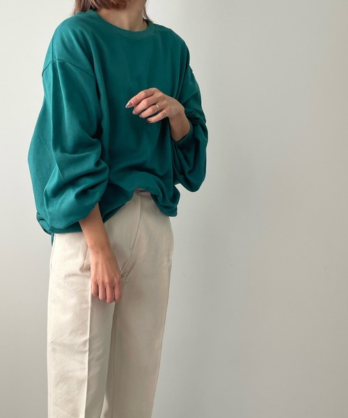 LE MORE（リモア）の「ボリュームスリーブカラーロンTEE（Tシャツ/カットソー・レディース・ホワイト/ブラック/ピンク/オレンジ/グリーン・FREE）」の8枚目の写真