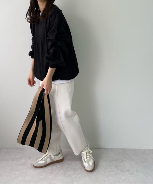 LE MORE（リモア）の「ボリュームスリーブカラーロンTEE（Tシャツ/カットソー・レディース・ホワイト/ブラック/ピンク/オレンジ/グリーン・FREE）」の11枚目の写真