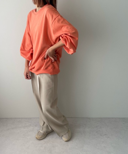 LE MORE（リモア）の「ボリュームスリーブカラーロンTEE（Tシャツ/カットソー・レディース・ホワイト/ブラック/ピンク/オレンジ/グリーン・FREE）」の16枚目の写真