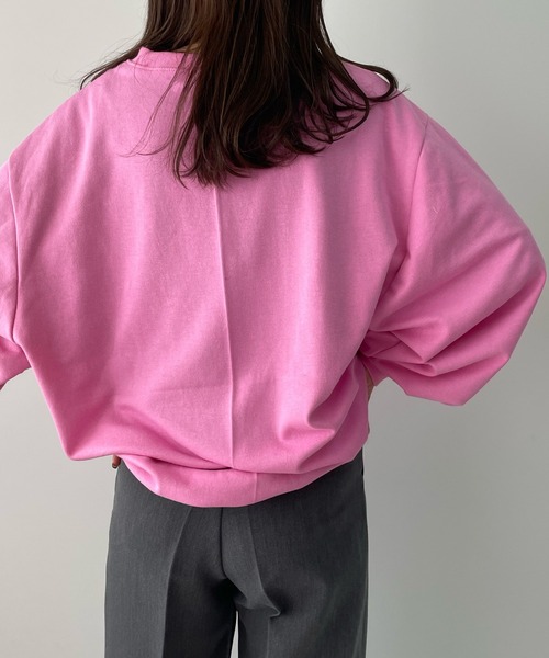 LE MORE（リモア）の「ボリュームスリーブカラーロンTEE（Tシャツ/カットソー・レディース・ホワイト/ブラック/ピンク/オレンジ/グリーン・FREE）」の17枚目の写真