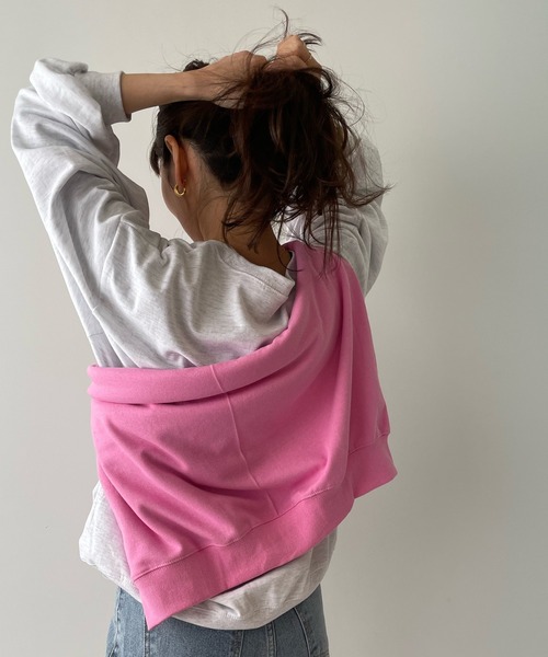 LE MORE（リモア）の「ボリュームスリーブカラーロンTEE（Tシャツ/カットソー・レディース・ホワイト/ブラック/ピンク/オレンジ/グリーン・FREE）」の19枚目の写真