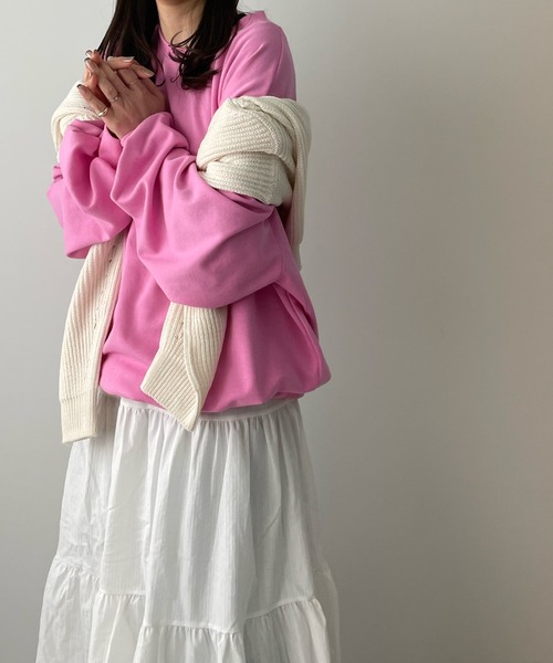 LE MORE（リモア）の「ボリュームスリーブカラーロンTEE（Tシャツ/カットソー・レディース・ホワイト/ブラック/ピンク/オレンジ/グリーン・FREE）」の20枚目の写真