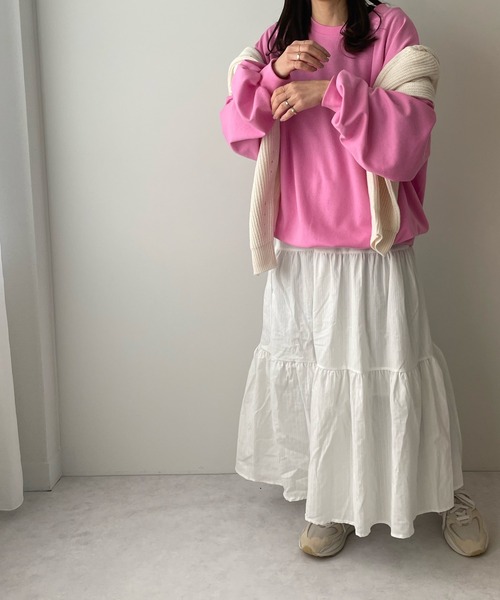 LE MORE（リモア）の「ボリュームスリーブカラーロンTEE（Tシャツ/カットソー・レディース・ホワイト/ブラック/ピンク/オレンジ/グリーン・FREE）」の21枚目の写真