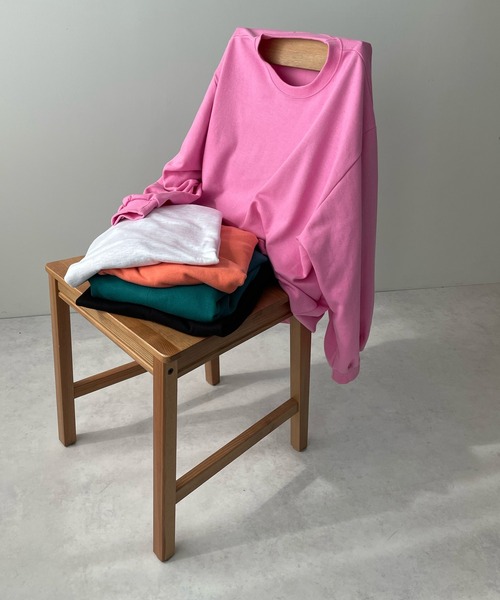 LE MORE（リモア）の「ボリュームスリーブカラーロンTEE（Tシャツ/カットソー・レディース・ホワイト/ブラック/ピンク/オレンジ/グリーン・FREE）」の22枚目の写真