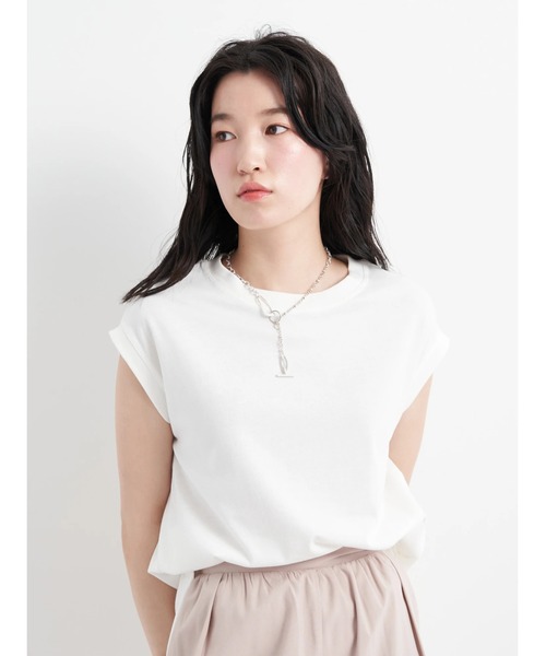 earth music&ecology(アースミュージックアンドエコロジー)の「レンチングEVスリーブレスプルオーバー(Tシャツ/カットソー・レディース・オフホワイト/ブラック/ベージュ/グリーン・S/M)」の7枚目の写真