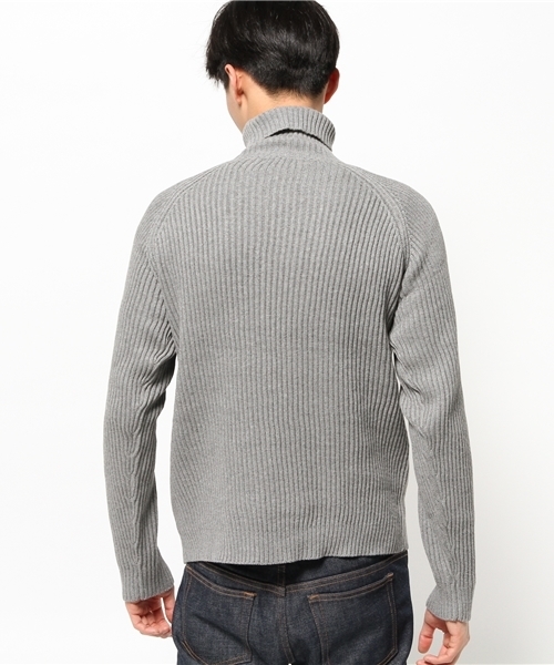 CIAOPANIC（チャオパニック）の「【Ciaopanic】コットン両畦RIBタートル（ニット/セーター・メンズ・ホワイト/グレー・MEDIUM/LARGE）」の3枚目の写真