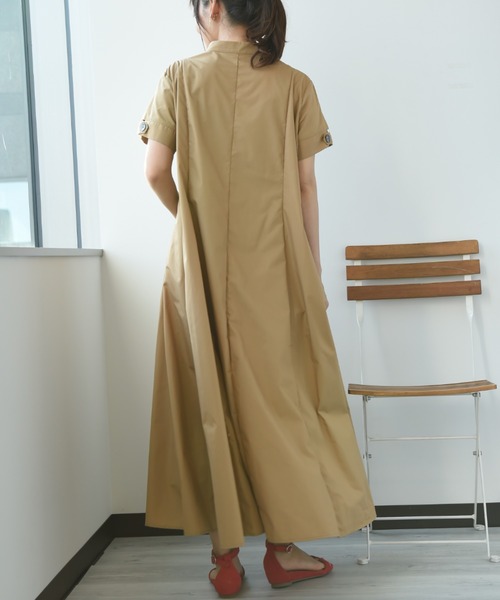 INTERPLANET(インタープラネット)の「ボリュームシャツワンピース(シャツワンピース・レディース・ブラック/ベージュ・FREE)」の6枚目の写真
