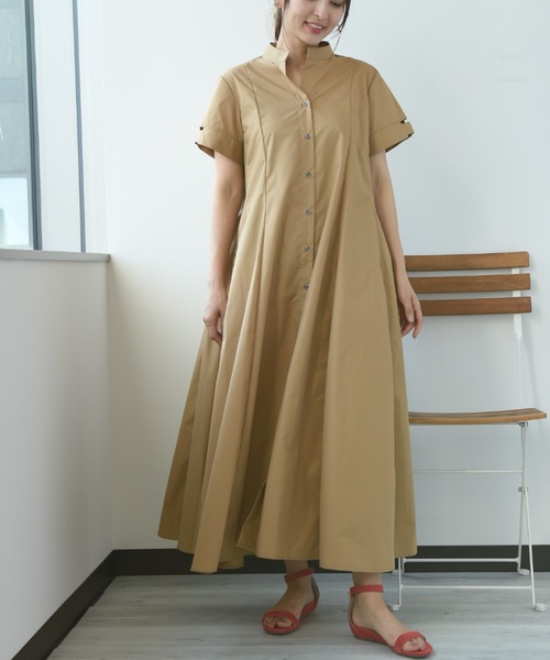 INTERPLANET(インタープラネット)の「ボリュームシャツワンピース(シャツワンピース・レディース・ブラック/ベージュ・FREE)」の5枚目の写真