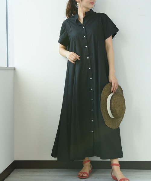 INTERPLANET(インタープラネット)の「ボリュームシャツワンピース(シャツワンピース・レディース・ブラック/ベージュ・FREE)」の13枚目の写真