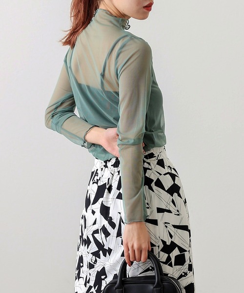 COLONY 2139(コロニートゥーワンスリーナイン)の「チュールメローロンT(Tシャツ/カットソー・レディース・ブラック/オレンジ/グリーン/アイボリー・FREE)」の3枚目の写真