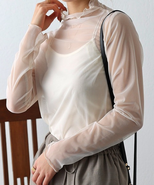 COLONY 2139(コロニートゥーワンスリーナイン)の「チュールメローロンT(Tシャツ/カットソー・レディース・ブラック/オレンジ/グリーン/アイボリー・FREE)」の2枚目の写真