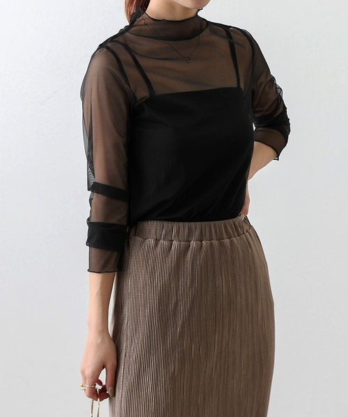 COLONY 2139(コロニートゥーワンスリーナイン)の「チュールメローロンT(Tシャツ/カットソー・レディース・ブラック/オレンジ/グリーン/アイボリー・FREE)」の1枚目の写真