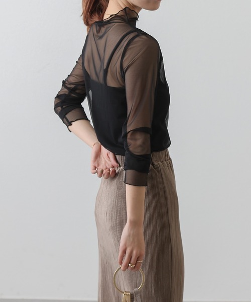 COLONY 2139(コロニートゥーワンスリーナイン)の「チュールメローロンT(Tシャツ/カットソー・レディース・ブラック/オレンジ/グリーン/アイボリー・FREE)」の15枚目の写真