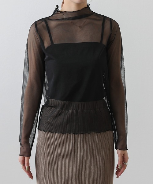 COLONY 2139(コロニートゥーワンスリーナイン)の「チュールメローロンT(Tシャツ/カットソー・レディース・ブラック/オレンジ/グリーン/アイボリー・FREE)」の18枚目の写真