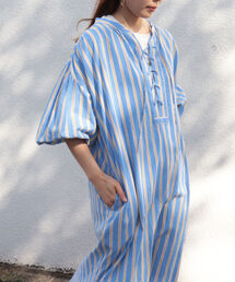 fredy emue | ストライプ袖ボリュームワンピース(シャツワンピース)