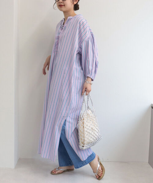 fredy emue（フレディエミュ）の「ストライプ袖ボリュームワンピース（シャツワンピース・レディース・ブルー系その他3/ピンク系その他3・38）」の22枚目の写真