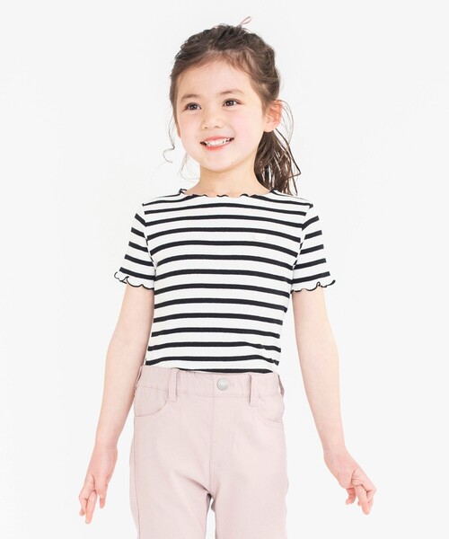 BRANSHES（ブランシェス）の「テレコ半袖Tシャツ（Tシャツ/カットソー・キッズ・ブラック/アイボリー/ラベンダー/ライトグレー/その他/ピンク・90/110/130/150/120/100/140）」の6枚目の写真