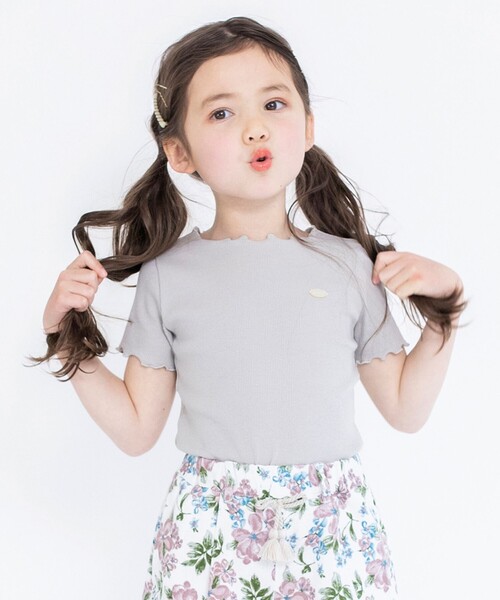 BRANSHES（ブランシェス）の「テレコ半袖Tシャツ（Tシャツ/カットソー・キッズ・ブラック/アイボリー/ラベンダー/ライトグレー/その他/ピンク・90/110/130/150/120/100/140）」の3枚目の写真