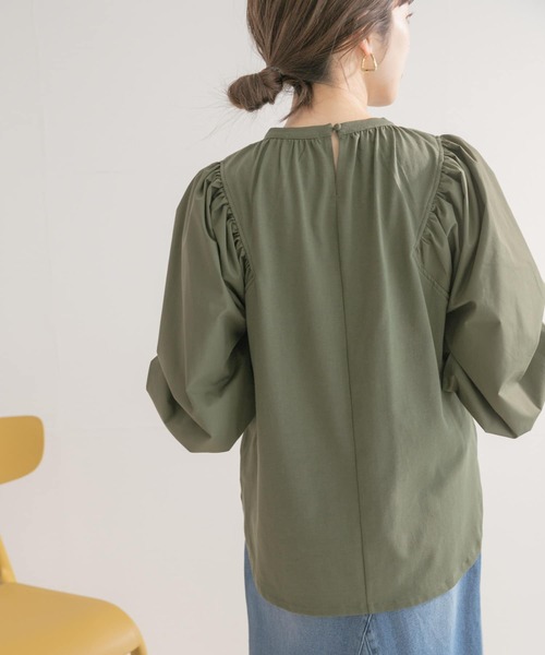 ITEMS URBANRESEARCH（アイテムズ アーバンリサーチ）の「ソデフハクTシャツ（Tシャツ/カットソー・レディース・チャコールグレー/オフホワイト/カーキ・FREE）」の9枚目の写真