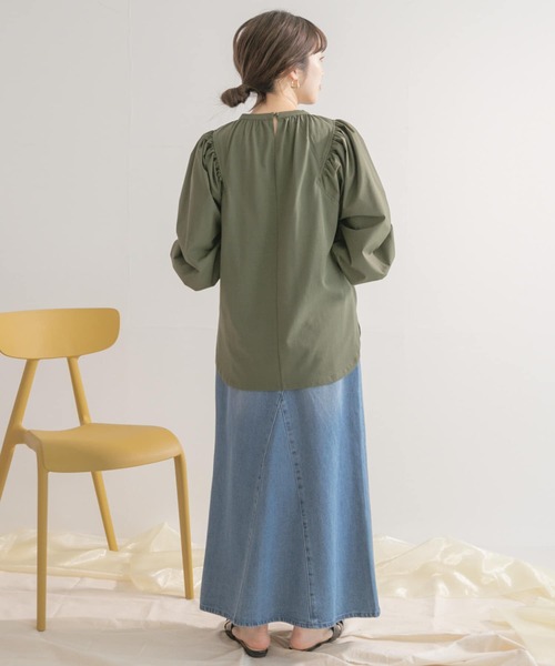 ITEMS URBANRESEARCH（アイテムズ アーバンリサーチ）の「ソデフハクTシャツ（Tシャツ/カットソー・レディース・チャコールグレー/オフホワイト/カーキ・FREE）」の12枚目の写真