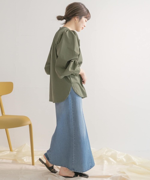 ITEMS URBANRESEARCH（アイテムズ アーバンリサーチ）の「ソデフハクTシャツ（Tシャツ/カットソー・レディース・チャコールグレー/オフホワイト/カーキ・FREE）」の13枚目の写真