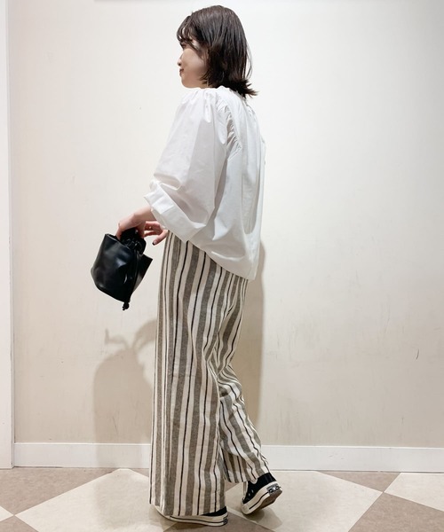 ITEMS URBANRESEARCH（アイテムズ アーバンリサーチ）の「ソデフハクTシャツ（Tシャツ/カットソー・レディース・チャコールグレー/オフホワイト/カーキ・FREE）」の19枚目の写真