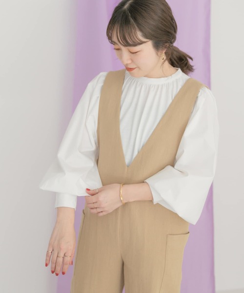 ITEMS URBANRESEARCH（アイテムズ アーバンリサーチ）の「ソデフハクTシャツ（Tシャツ/カットソー・レディース・チャコールグレー/オフホワイト/カーキ・FREE）」の21枚目の写真