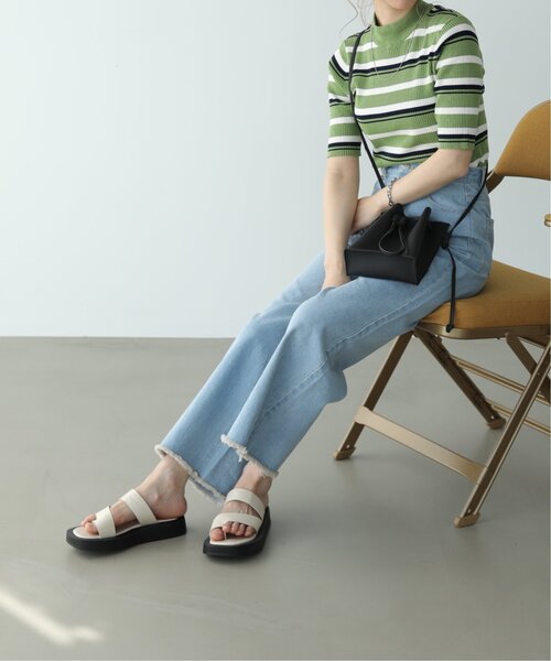 RAY CASSIN（レイカズン）の「S/M展開 裾フリンジゆるデニム（その他パンツ・レディース・ワンウォッシュ/ブルー/ベージュ・SMALL/MEDIUM）」の5枚目の写真