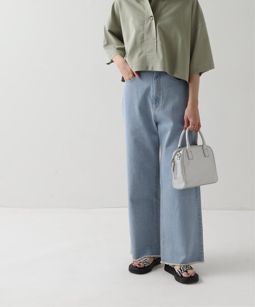 RAY CASSIN（レイカズン）の「S/M展開 裾フリンジゆるデニム（その他パンツ・レディース・ワンウォッシュ/ブルー/ベージュ・SMALL/MEDIUM）」の15枚目の写真