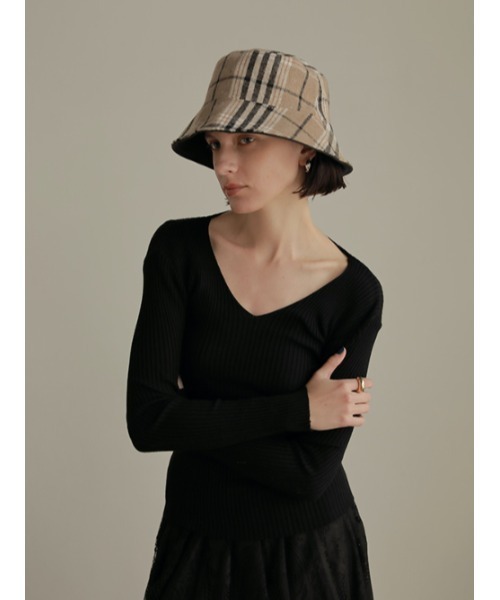 AMAIL（アマイル）の「2face check hat（ハット・レディース・カーキ・FREE）」の8枚目の写真