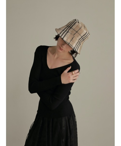 AMAIL（アマイル）の「2face check hat（ハット・レディース・カーキ・FREE）」の16枚目の写真