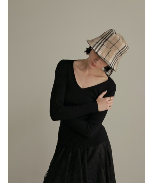 AMAIL（アマイル）の「2face check hat（ハット・レディース・カーキ・FREE）」の12枚目の写真