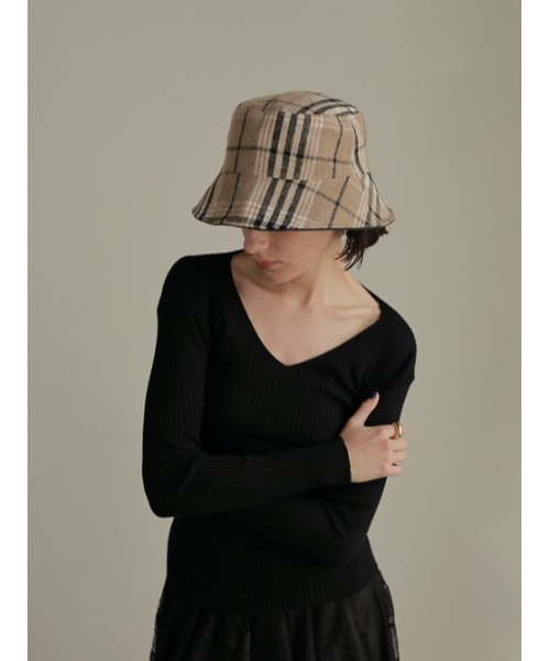 AMAIL（アマイル）の「2face check hat（ハット・レディース・カーキ・FREE）」の10枚目の写真