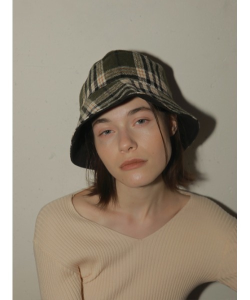 AMAIL（アマイル）の「2face check hat（ハット・レディース・カーキ・FREE）」の6枚目の写真