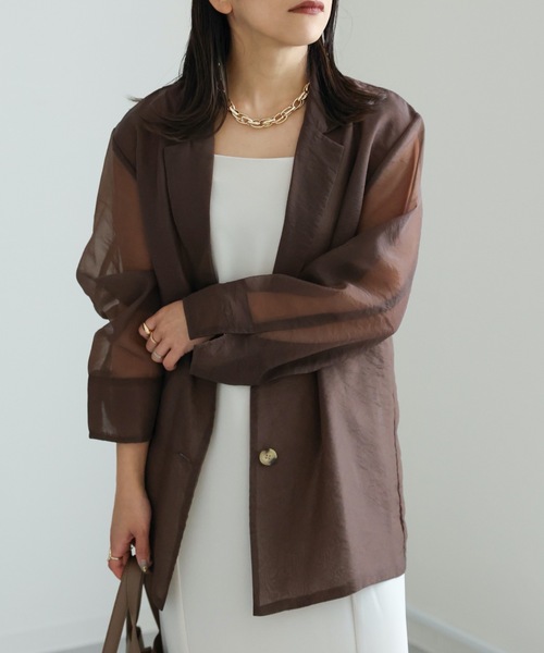 ap retro（アプレトロ）の「ソフトオーガンジーテーラードジャケット