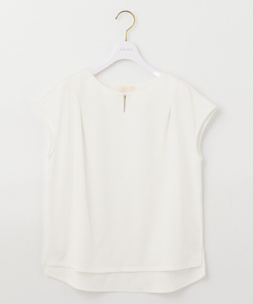 ANY SIS(エニィスィス)の「【抗菌防臭】ハイクリア天竺 フレンチスリーブ カットソー(Tシャツ/カットソー・レディース・ホワイト系/ネイビー系/ライトグレー系・2)」の8枚目の写真