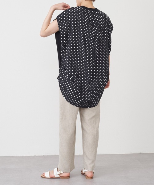 BEARDSLEY（ビアズリー）の「後ろ布帛カットソー（Tシャツ/カットソー・レディース・ホワイト/ブラック・FREE）」の7枚目の写真