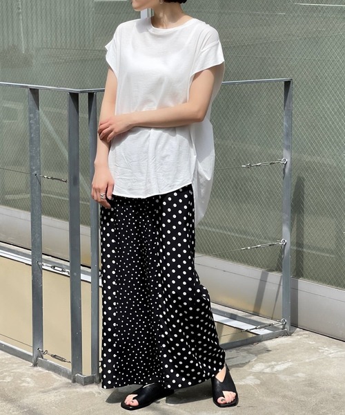 BEARDSLEY（ビアズリー）の「後ろ布帛カットソー（Tシャツ/カットソー・レディース・ホワイト/ブラック・FREE）」の10枚目の写真