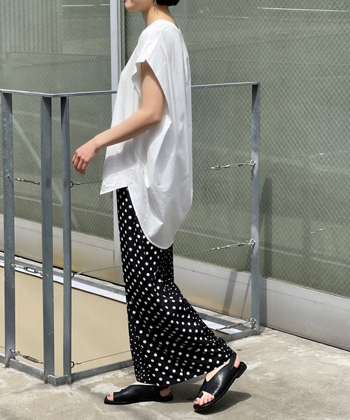 BEARDSLEY（ビアズリー）の「後ろ布帛カットソー（Tシャツ/カットソー・レディース・ホワイト/ブラック・FREE）」の11枚目の写真