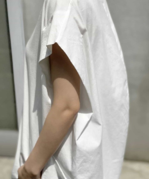 BEARDSLEY（ビアズリー）の「後ろ布帛カットソー（Tシャツ/カットソー・レディース・ホワイト/ブラック・FREE）」の12枚目の写真