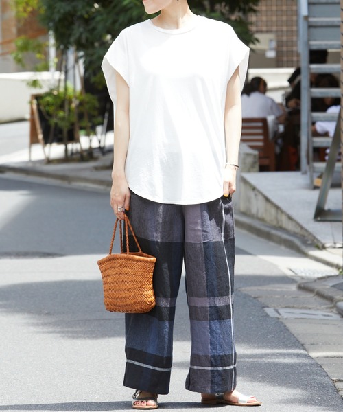 BEARDSLEY（ビアズリー）の「後ろ布帛カットソー（Tシャツ/カットソー・レディース・ホワイト/ブラック・FREE）」の20枚目の写真