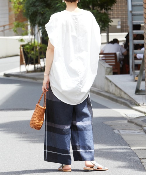 BEARDSLEY（ビアズリー）の「後ろ布帛カットソー（Tシャツ/カットソー・レディース・ホワイト/ブラック・FREE）」の17枚目の写真