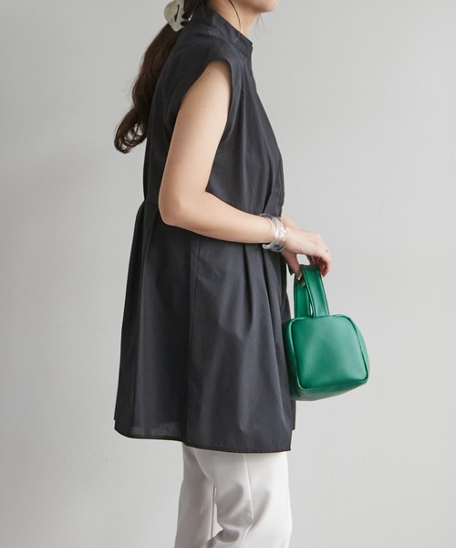 DISCOAT（ディスコート）の「【WEB限定】スタンドカラー切り替えチュニック（シャツ/ブラウス・レディース・オフホワイト/ブラック/パープル・FREE）」の21枚目の写真