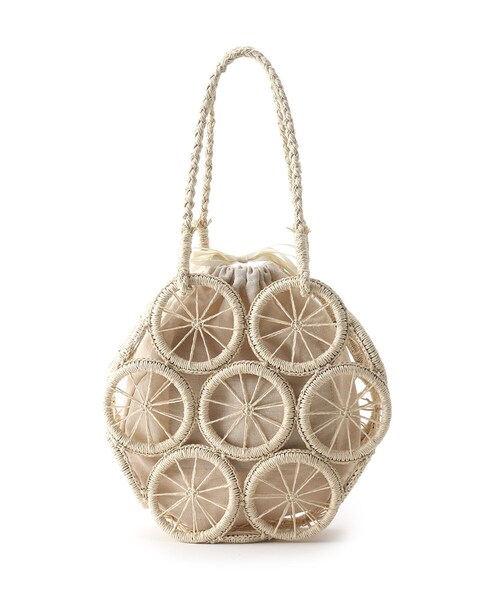 OPAQUE.CLIP（オペークドットクリップ）の「◆サークルモチーフバスケットトート（トートバッグ・レディース・オフホワイト/ブラック・00）」の8枚目の写真