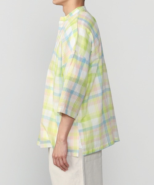 mii（ミー）の「mii | スタンドカラーカフタンシャツ CHECK MEN（シャツ/ブラウス・メンズ・レッド系その他/イエロー系その他・SMALL/MEDIUM）」の9枚目の写真