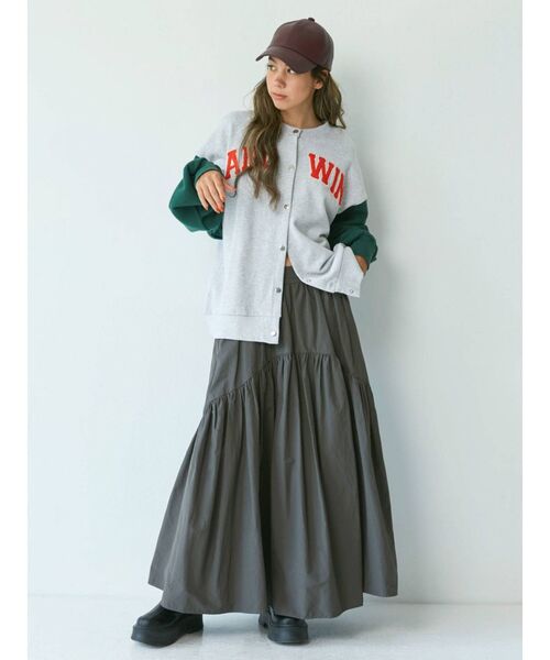 Ungrid（アングリッド）の「ギャザーデザインスカート（スカート・レディース・チャコールグレー/アイボリー/オレンジ/カーキ・FREE）」の13枚目の写真