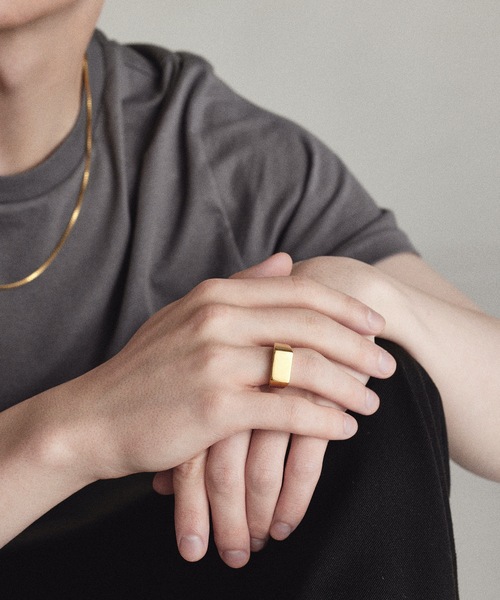 HYPE（ハイプ）の「【HYPE】ハイプ/ スクエアリング（リング・メンズ・ブラック/シルバー/ゴールド/その他・#18/#20/#16）」の12枚目の写真