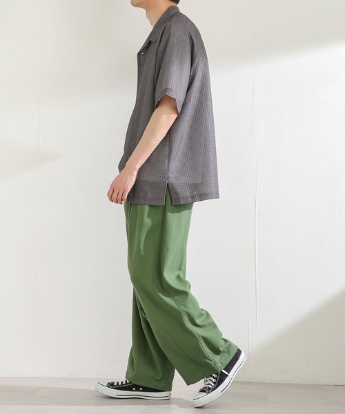 SENSE OF PLACE by URBAN RESEARCH（センスオブプレイスバイアーバンリサーチ）の「チェックシアーメッシュシャツ(5分袖)（シャツ/ブラウス・メンズ・ネイビー/ブラウン・LARGE/MEDIUM）」の9枚目の写真