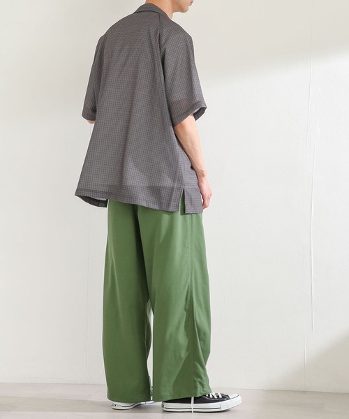 SENSE OF PLACE by URBAN RESEARCH（センスオブプレイスバイアーバンリサーチ）の「チェックシアーメッシュシャツ(5分袖)（シャツ/ブラウス・メンズ・ネイビー/ブラウン・LARGE/MEDIUM）」の10枚目の写真